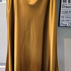ANTONIO MELANI Satin Gold Maxi Skirt